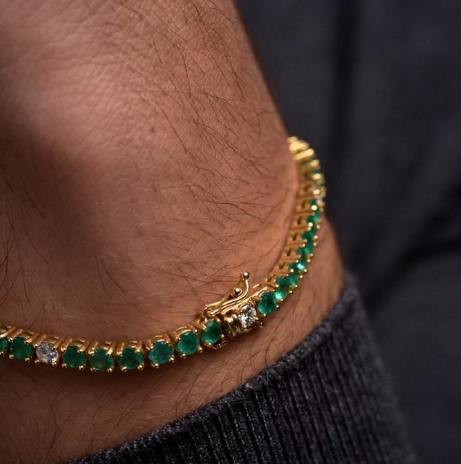 Armillae Tennis — Emeralds & Diamonds — Colombian emerald bracelet by VEDRA Emeralds (ref. AC01)