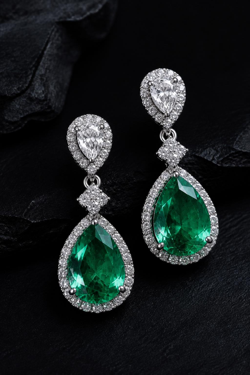 Emerald Earrings by VEDRA Emeralds
