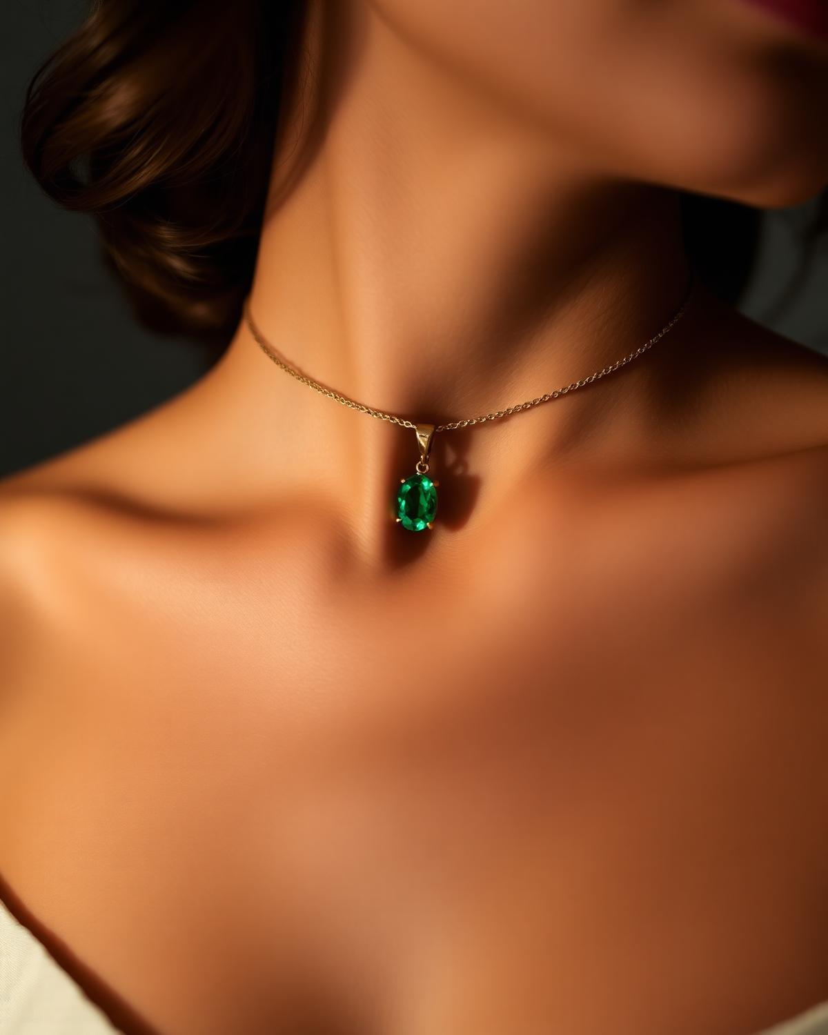 Oval Solitaire Pendant — Colombian emerald jewelry by VEDRA Emeralds