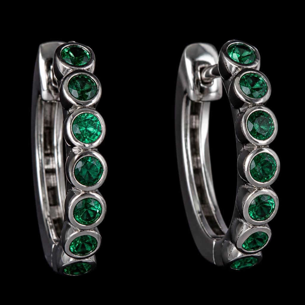 Bezel Huggies — Colombian emerald jewelry by VEDRA Emeralds