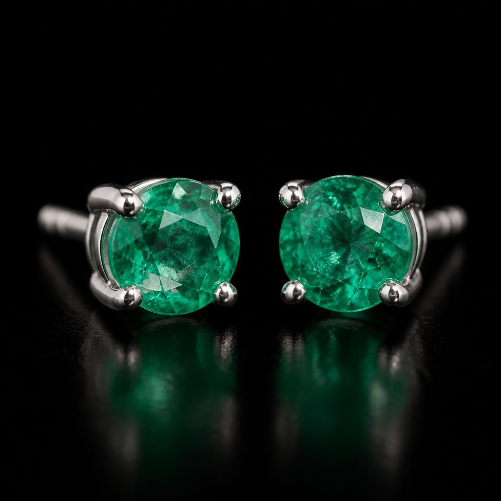 Muzo Studs — Colombian emerald jewelry by VEDRA Emeralds