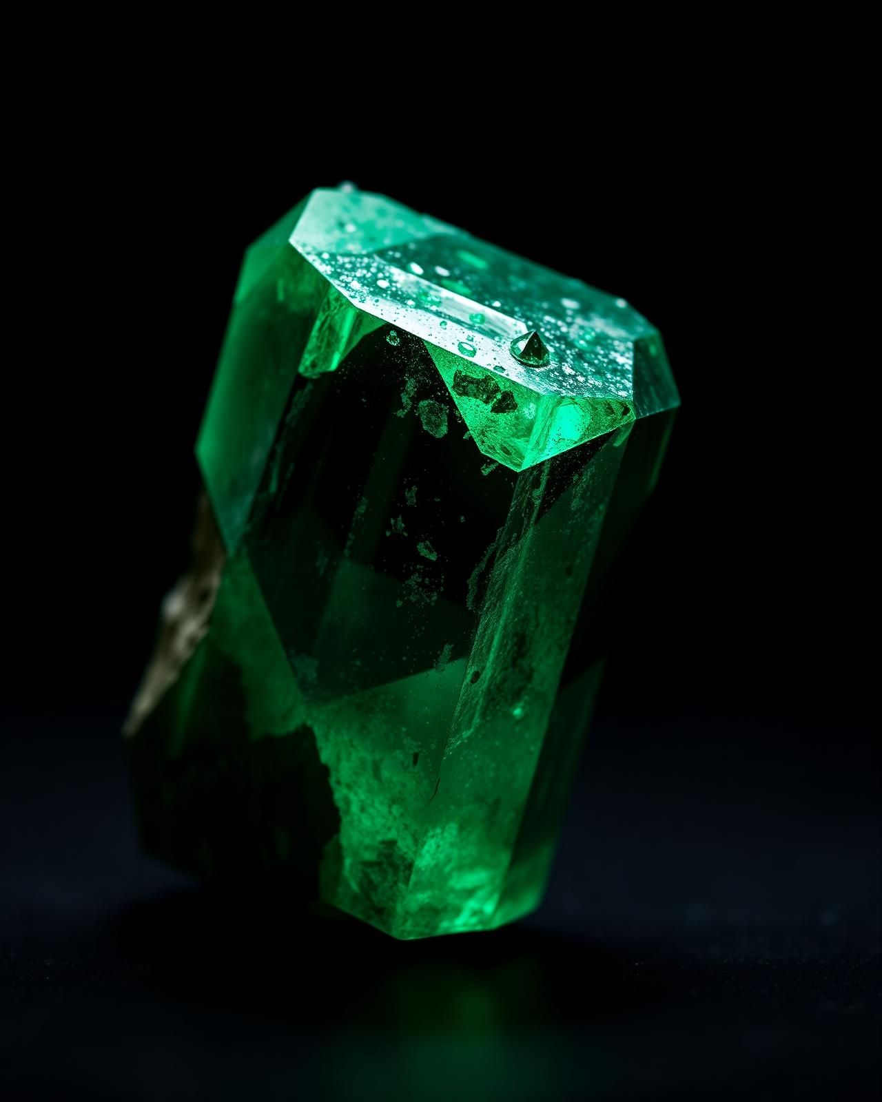 A natural Colombian emerald crystal