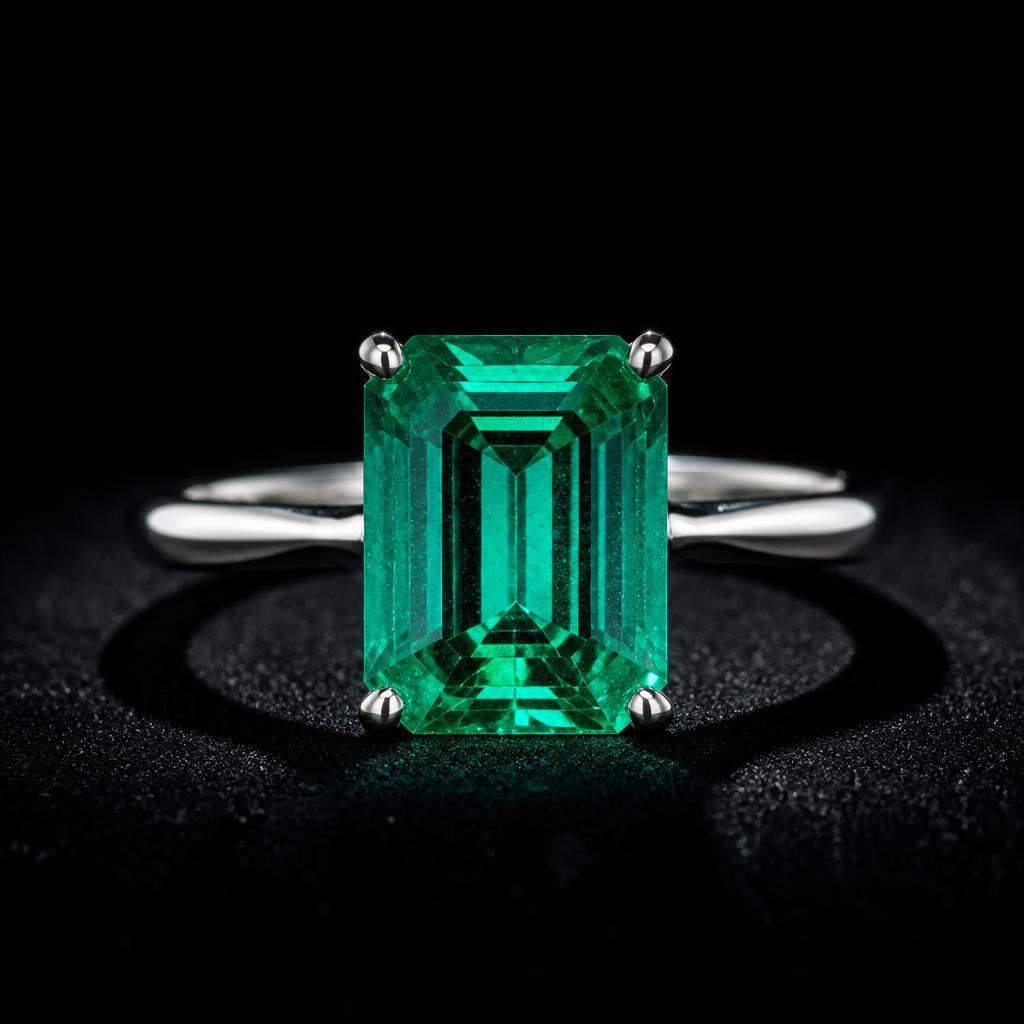 Muzo Solitaire — Colombian emerald jewelry by VEDRA Emeralds